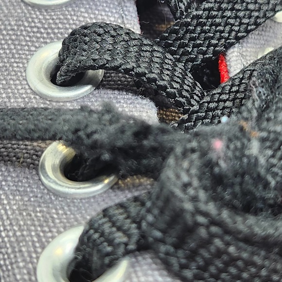 Converse All Star Junior Gray Red White Sneakers Size 12 Low Top Black Laces - Picture 6 of 9